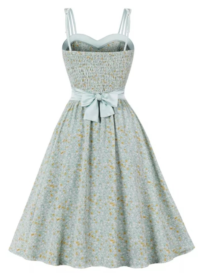 Vintage Pin Up Flower Print Dress