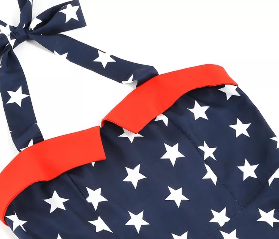 Vintage Pin Up Dress Trykt Usa