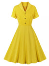 Vintage Pin Up Gul Kjole
