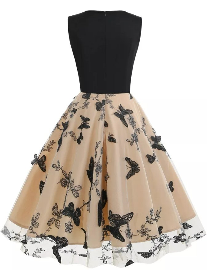 Vintage Pin Up Butterfly Dress