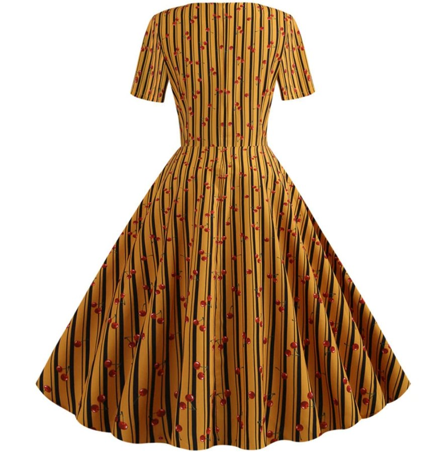 Vintage Pin Up Dress Stripes