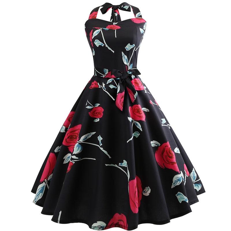 Vintage Pin Up Roses Kjole