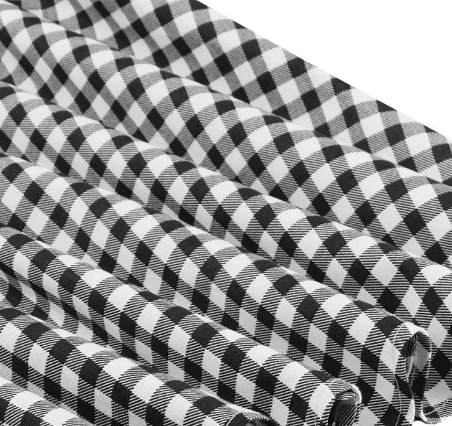 Vintage Pin Up Rutete Kjole Svart