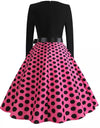 Vintage Pin Up Kjole Rosa Prikker