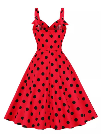 Vintage Pin Up Dress Røde Prikker