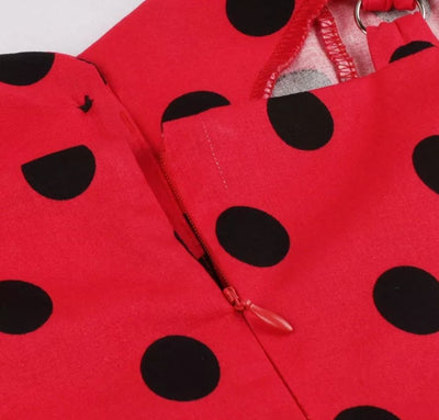 Vintage Pin Up Dress Røde Prikker