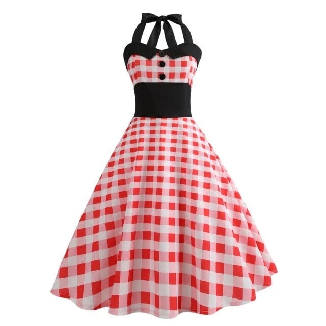 Vintage Kjole - Red Gingham Pin-Up