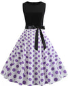 Vintage Pin Up Kjole Lilla Polka Prikker