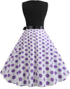Vintage Pin Up Kjole Lilla Polka Prikker