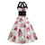 Vintage Hvit Pin-Up Kjole Med Blomster
