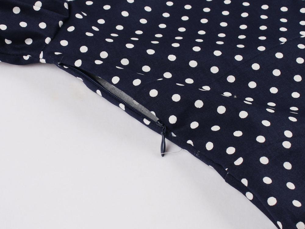 Vintage Navy Polka Dot Kjole