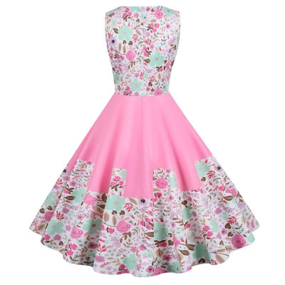 Vintage Prinsessekjole Rosa Blomster