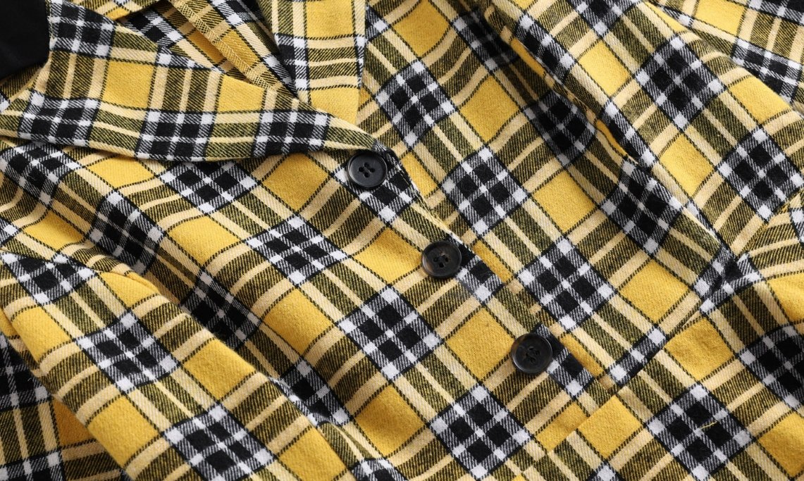 Vintage Gul Og Svart Stripete Kjole