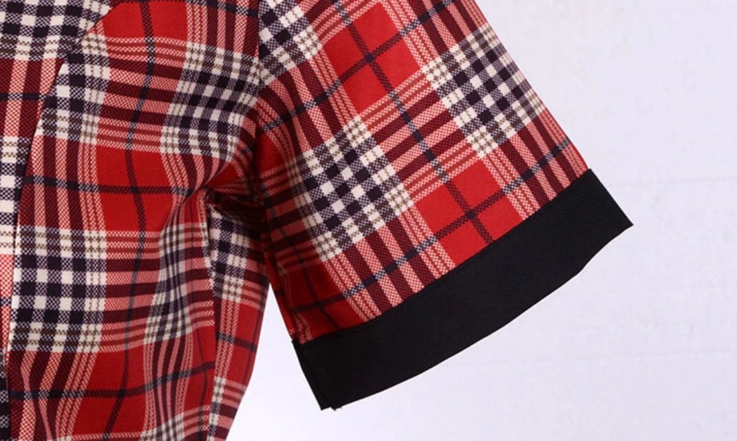 Vintage Rød Og Svart Stripete Kjole