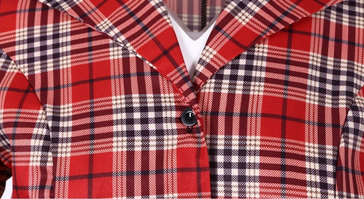 Vintage Rød Og Svart Stripete Kjole