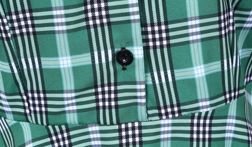 Vintage Grønn Og Svart Stripete Kjole