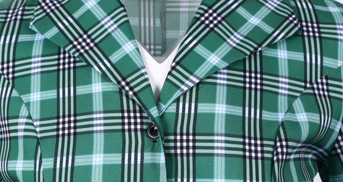 Vintage Grønn Og Svart Stripete Kjole