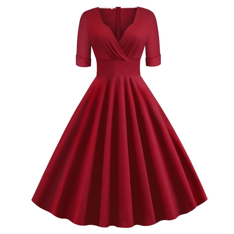 Vintage Rockabilly Kjole 50-Talls Carmine