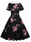 Vintage Rockabilly-Kjole 50-Tallsblomster