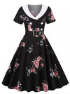 Vintage Rockabilly-Kjole 50-Tallsblomster