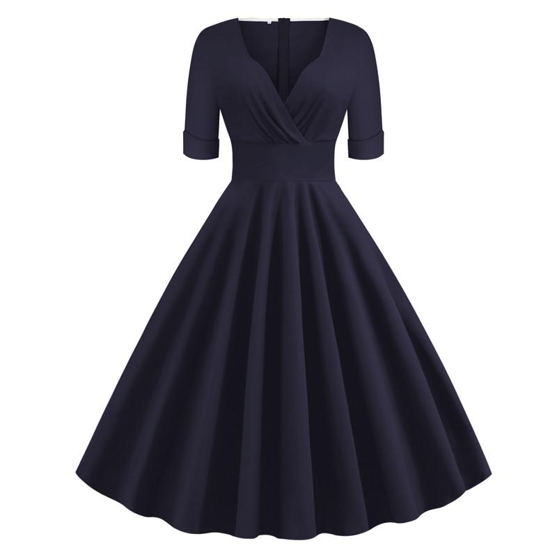 Vintage Rockabilly Kjole 50-Talls Marine