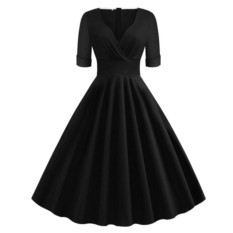 Vintage Rockabilly Kjole 50-Talls Svart