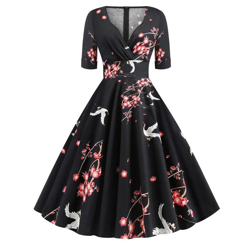Vintage Rockabilly 50s Birds Dress