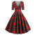 Vintage Rockabilly Kjole 50-Talls Tartan Rød