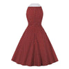Vintage Rockabilly Cotton Dress Burgundy