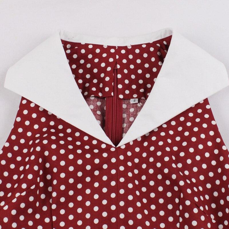 Vintage Rockabilly Cotton Dress Burgundy