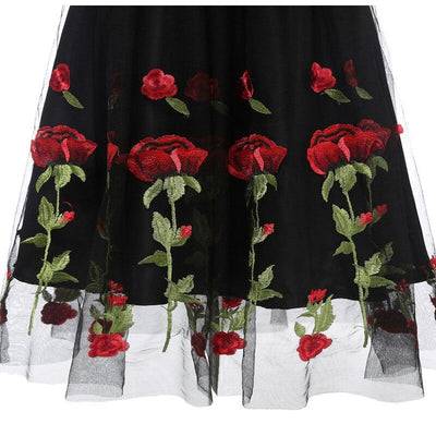 Vintage Rockabilly Blondekjole Svart
