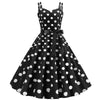 Vintage Rockabilly Kjole Svarte Prikker