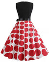 Vintage Rød Og Svart Rockabilly-Kjole