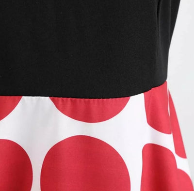 Vintage Rød Og Svart Rockabilly-Kjole