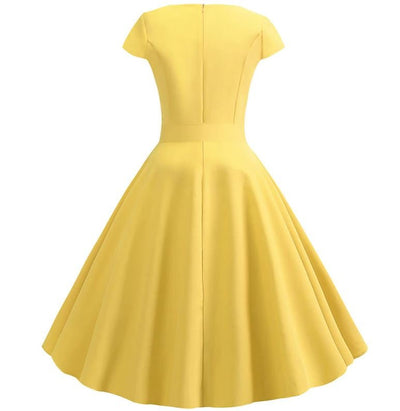Gul Romantisk Vintage Kjole