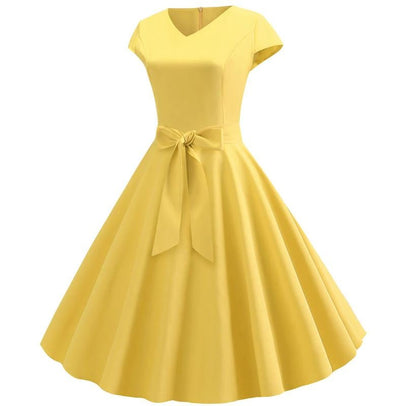 Gul Romantisk Vintage Kjole