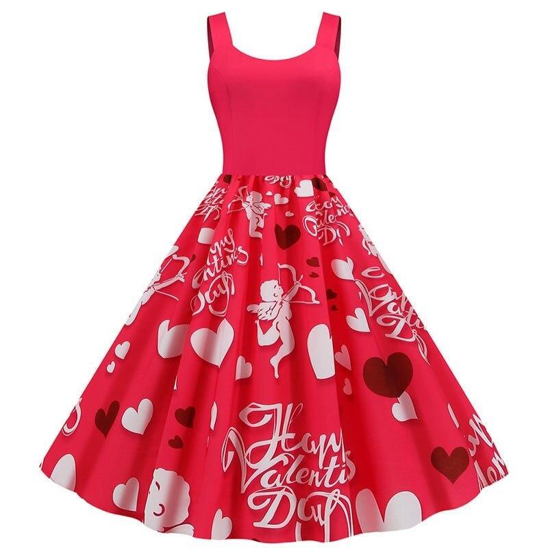 Vintage Valentinsdag Cupid Kjole