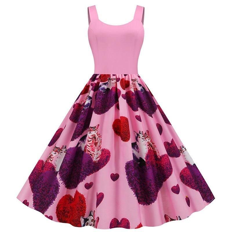 Vintage Rosa Valentinsdagskjole
