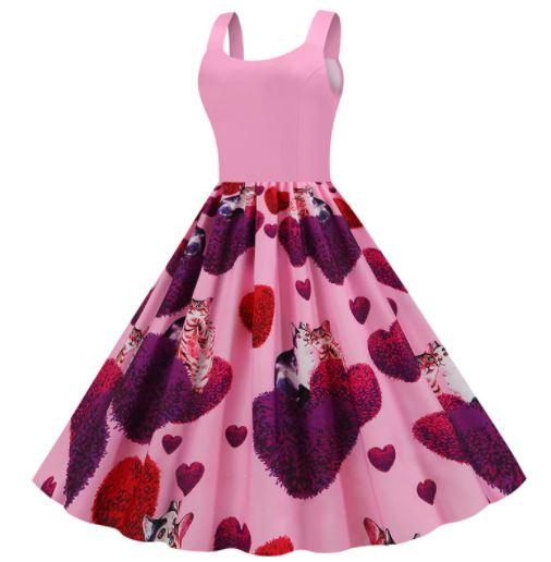 Vintage Rosa Valentinsdagskjole