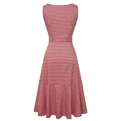 Rød Ermeløs Vintage Kjole
