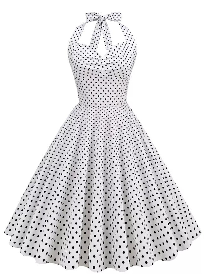 Vintage Sexy Pin Up Kjole Hvit