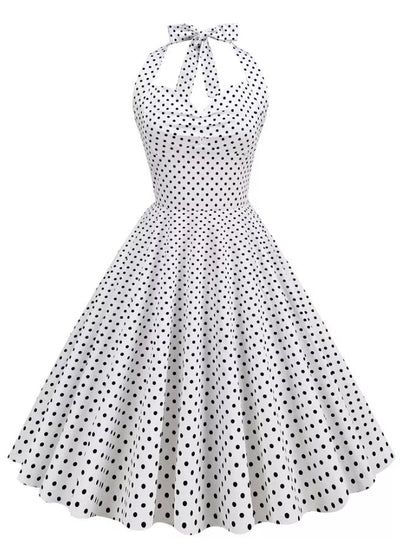 Vintage Sexy Pin Up Kjole Hvit