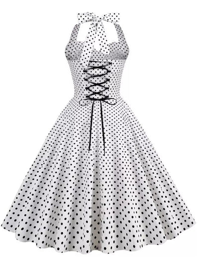 Vintage Sexy Pin Up Kjole Hvit