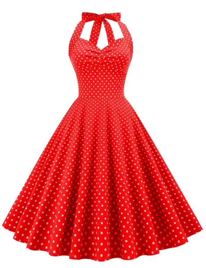 Vintage Sexy Pin Up Rød Kjole