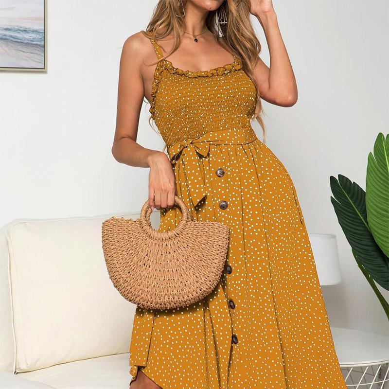 Vintage Sekstitallet Gul Kjole