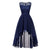 Vintage Elegant Kveldskjole Marine