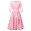 Vintage Langermet Rosa Kveldskjole