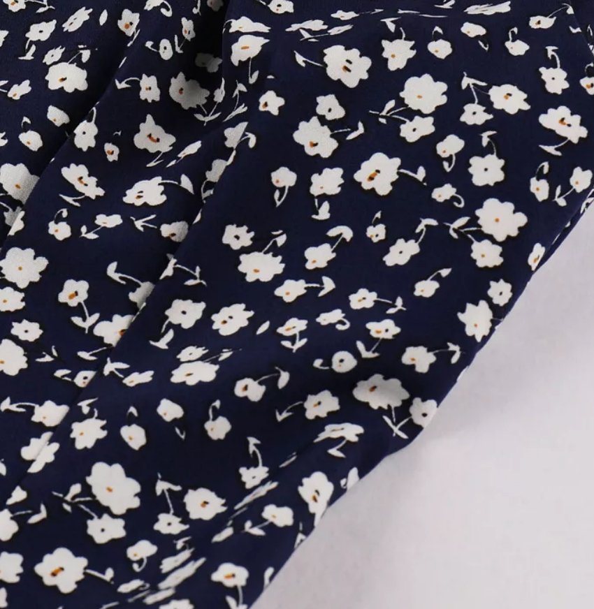 Vintage Høy Midje Marine Kjole