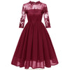 Vintage Burgundy Voile-Kjole