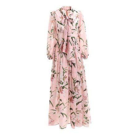 Vintage Gammel Rosa Lang Kjole